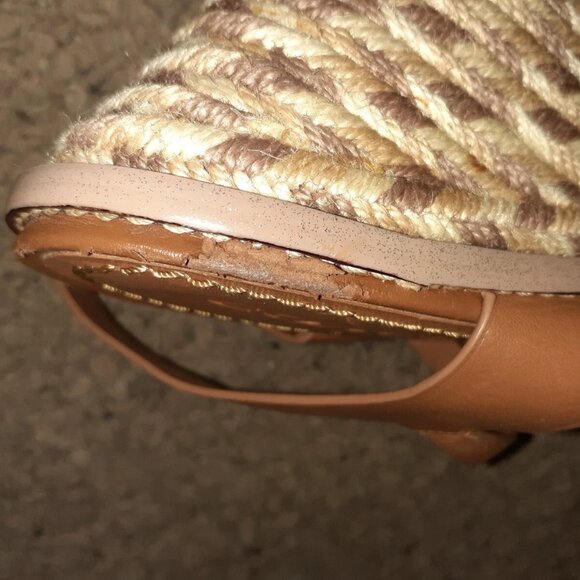 COACH-HIGH ESPADRILLE WEDGE SANDAL-STYLE# FG2110-Brown Leather-Sz 10B-NWOB - Picture 8 of 11